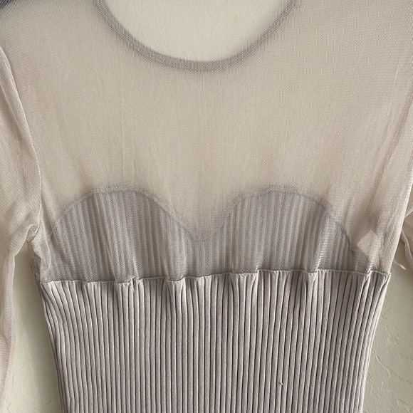 Zara COMBINATION Tulle KNIT DRESS SHEER FABRIC Shoulder And Sleeves Size L - Picture 10 of 10